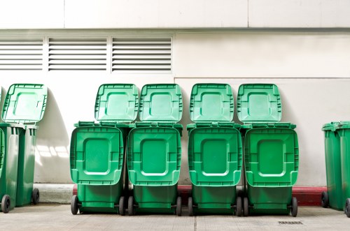 Heap of green waste measured for cubic-yard pricing